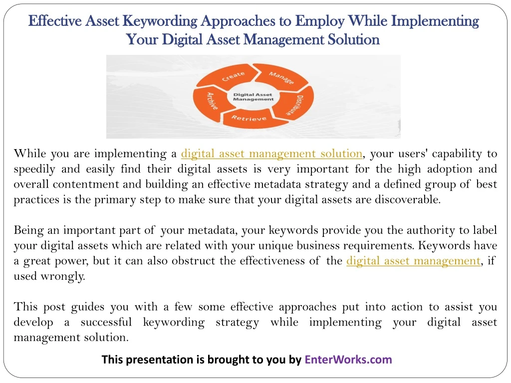 effective asset keywording approaches to employ