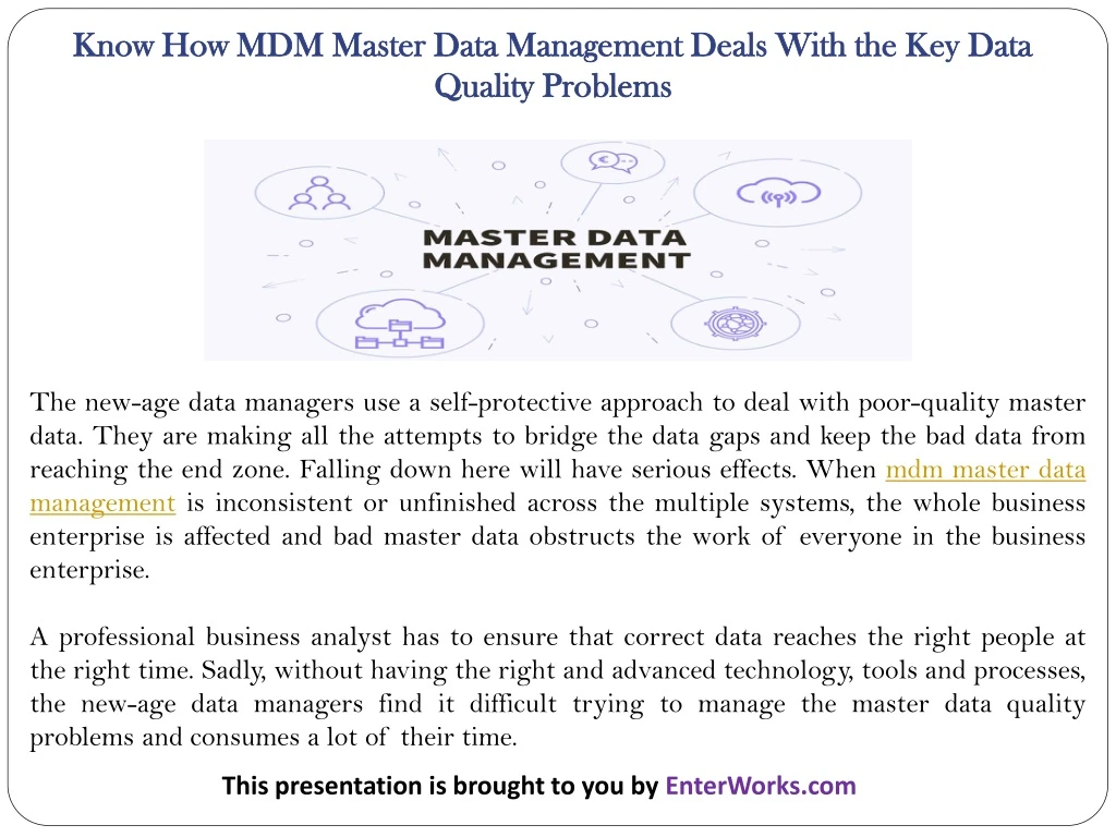 know how mdm master data management deals with