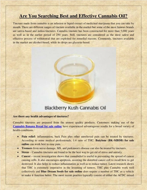 Are You Searching Best and Effective Cannabis Oil?