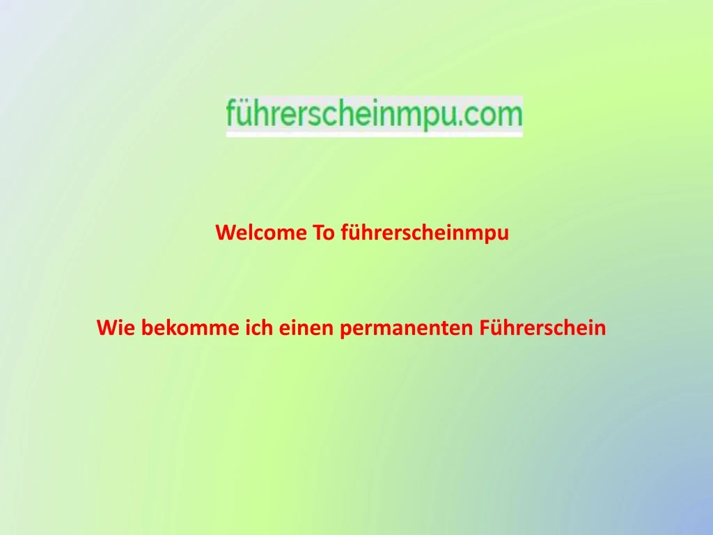 welcome to f hrerscheinmpu