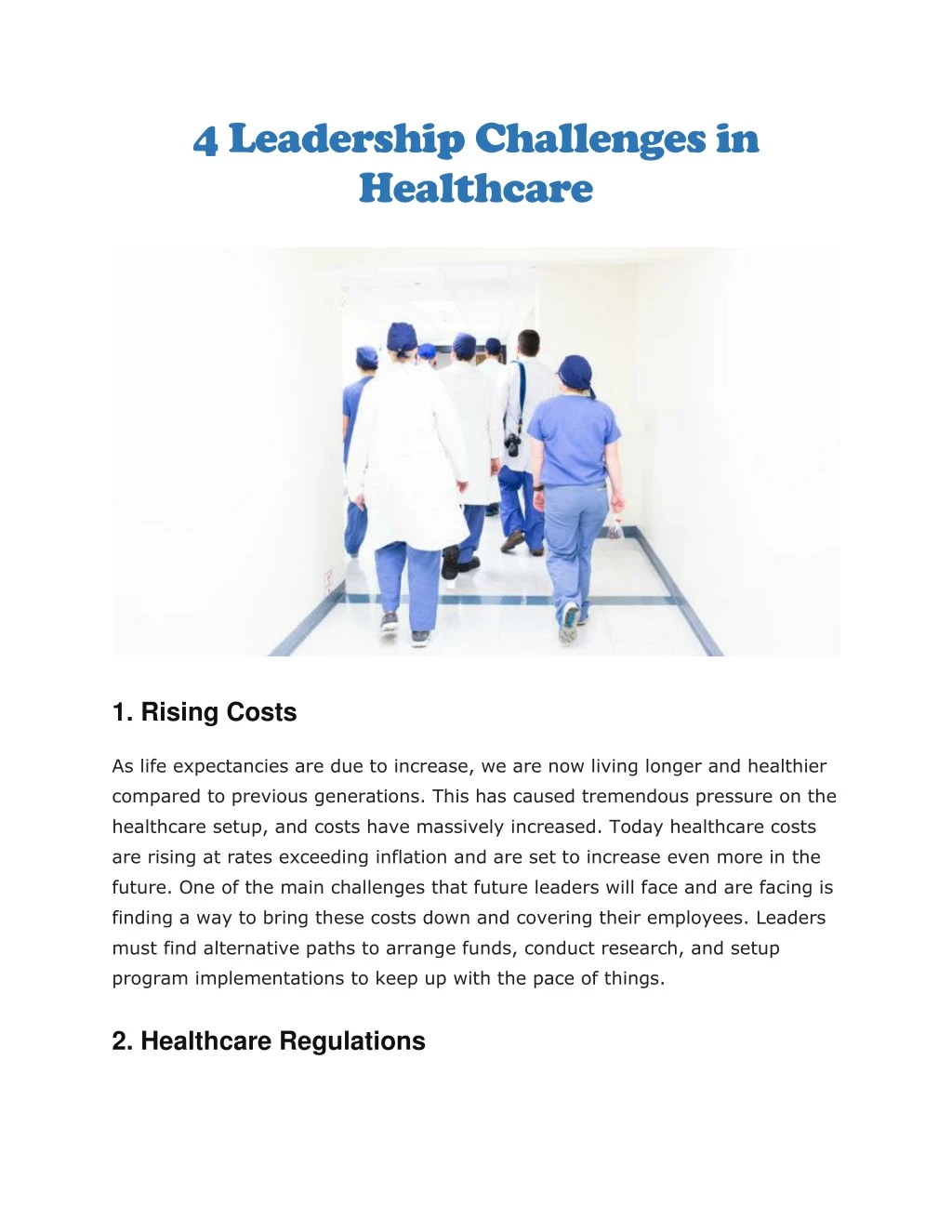 4 leadership challenges in healthcare