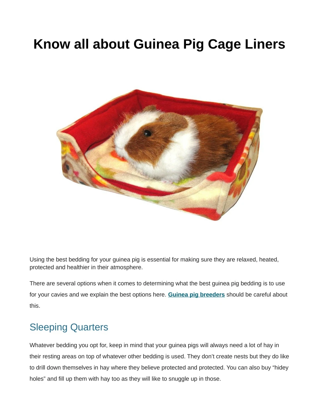 know all about guinea pig cage liners