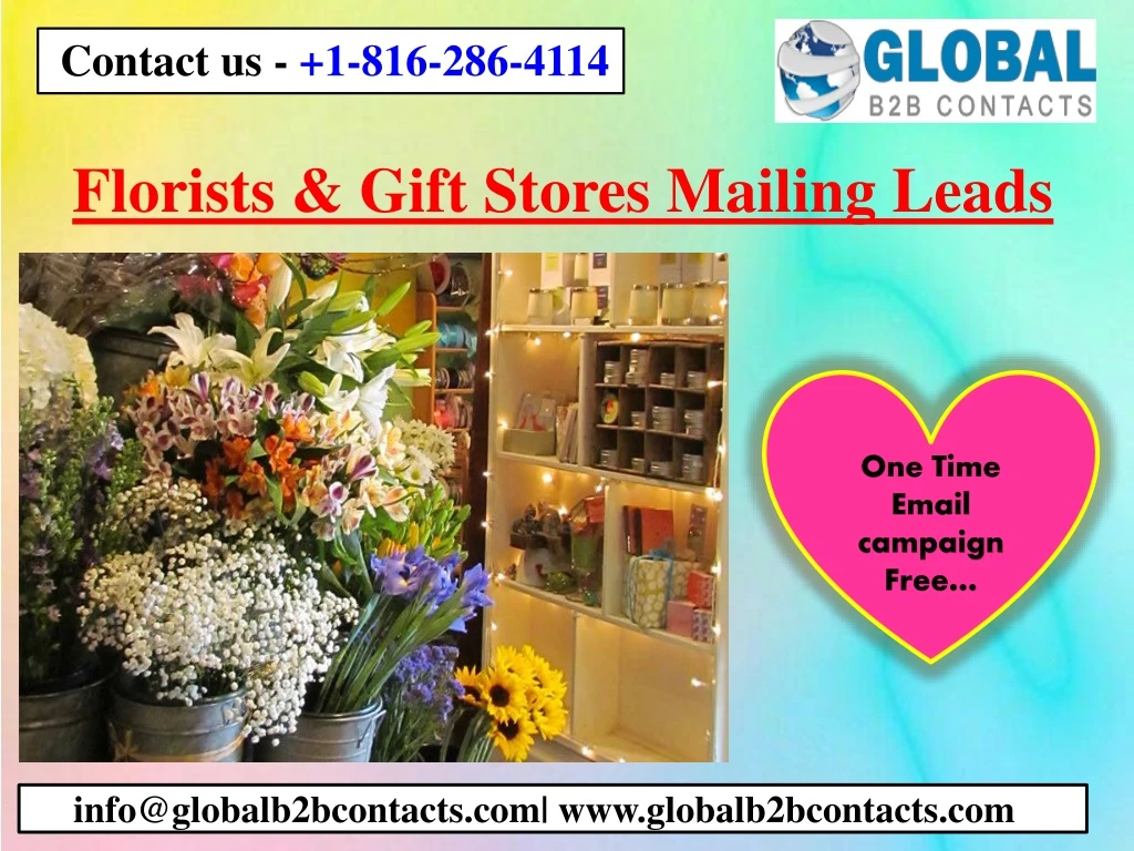 florists gift stores mailing leads