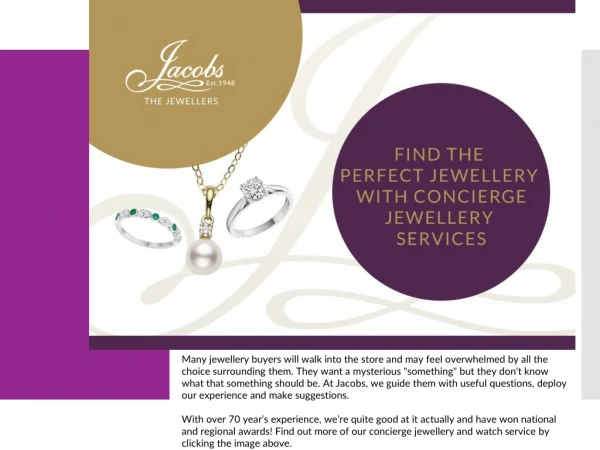 Find the Perfect Jewellery with Concierge Jewellery Services
