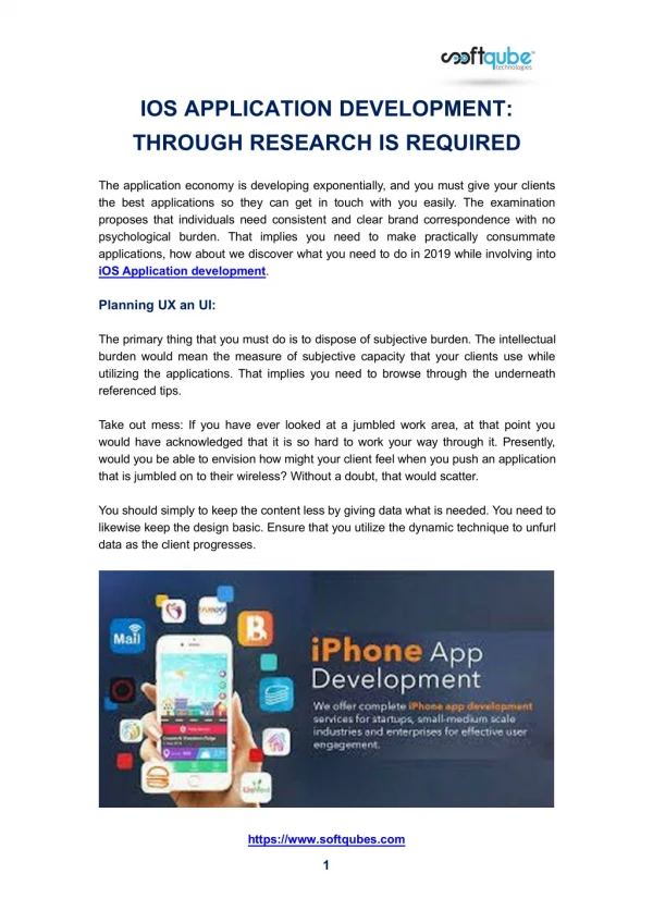 IOS APPLICATION DEVELOPMENT: THROUGH RESEARCH IS REQUIRED