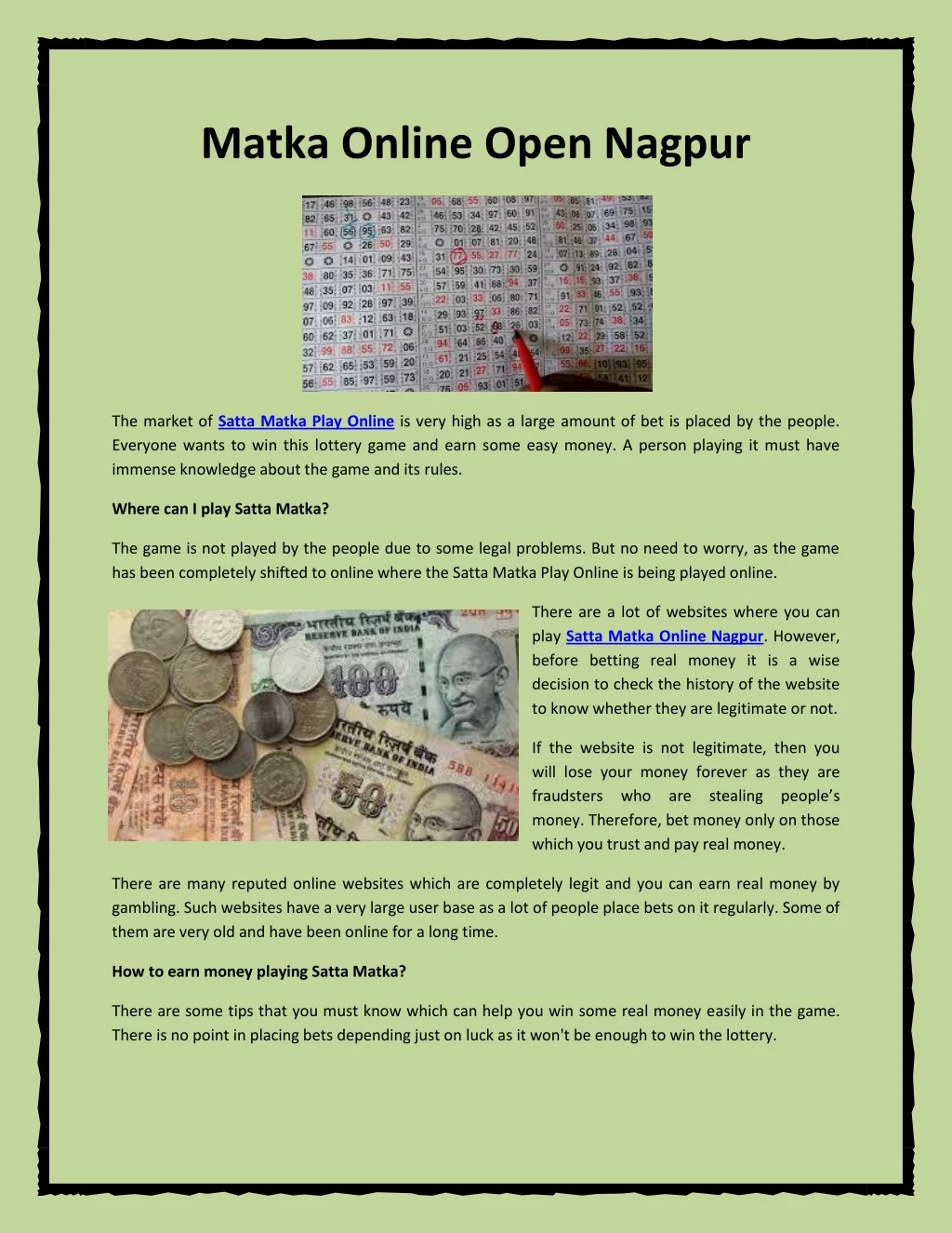 matka online open nagpur