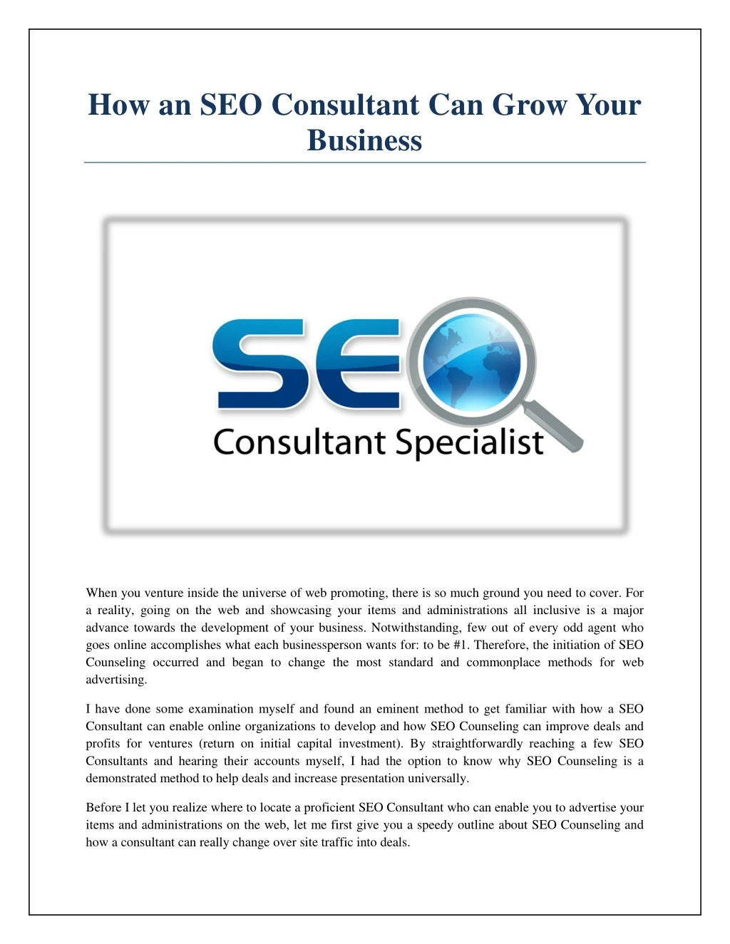 how an seo consultant can grow your business