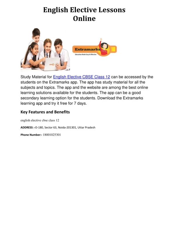 english elective lessons online
