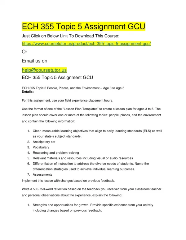 ech 355 topic 5 assignment gcu