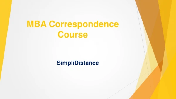 MBA Correspondence Course - SimpliDistance