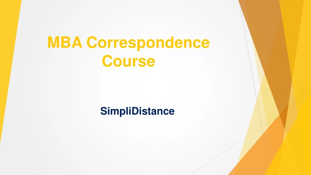 mba correspondence course