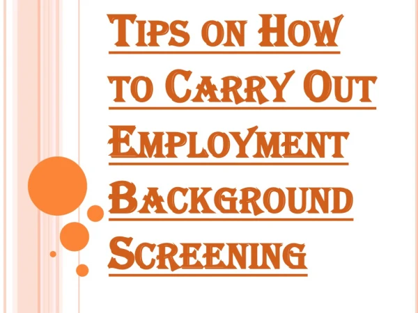 How to Conduct Employment Background Screening?