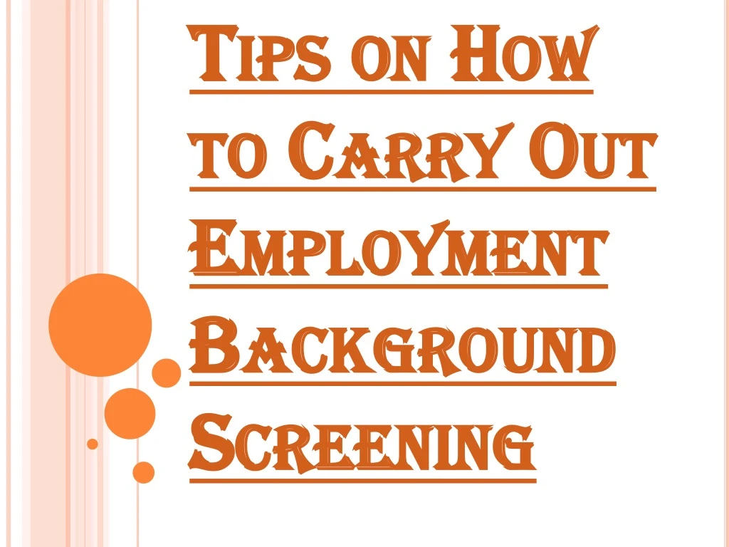 tips on how to carry out employment background screening