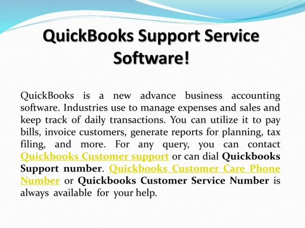 Quickbooks Support number