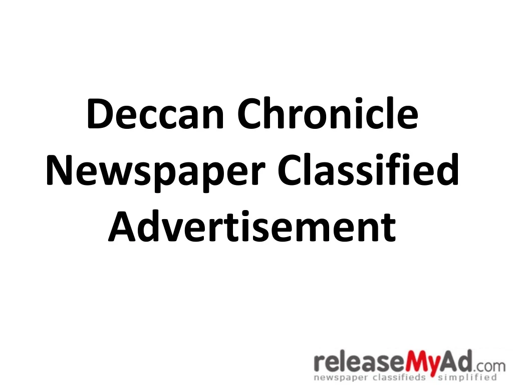deccan chronicle newspaper classified advertisement