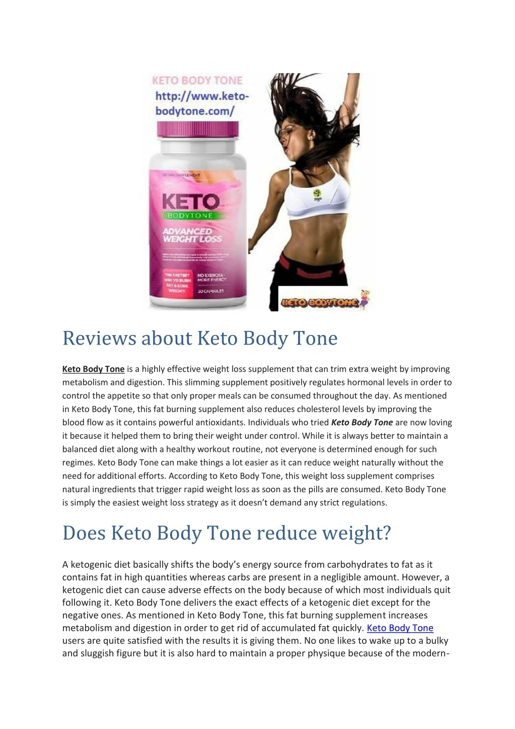 reviews about keto body tone