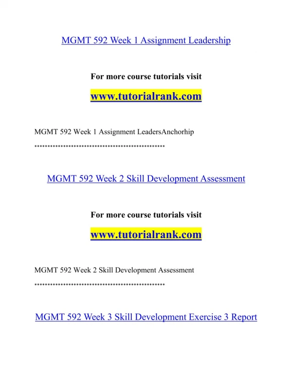 mgmt 592 week 1assignment leadership