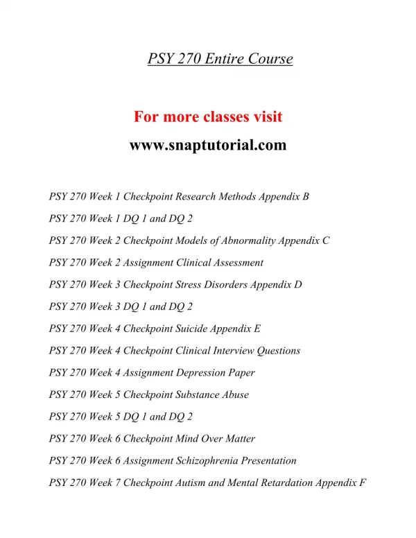 psy 270 entire course