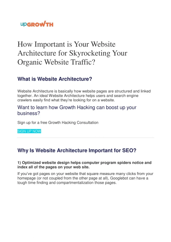How Important is Your Website Architecture for Skyrocketing Your Organic Website Traffic?