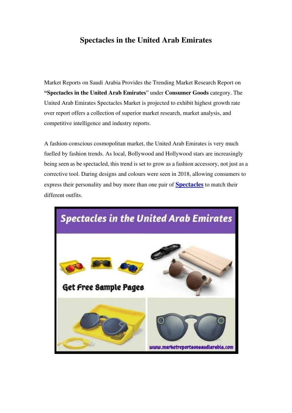 spectacles in the united arab emirates