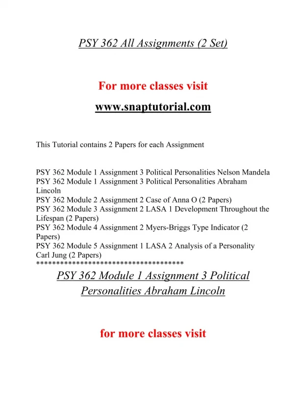 psy 362 all assignments 2 set