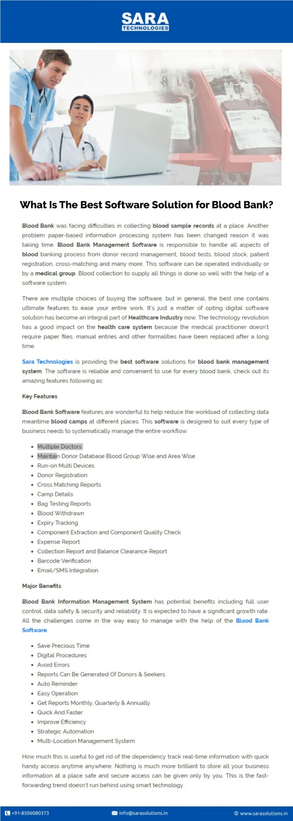 what is the best software solution for blood bank