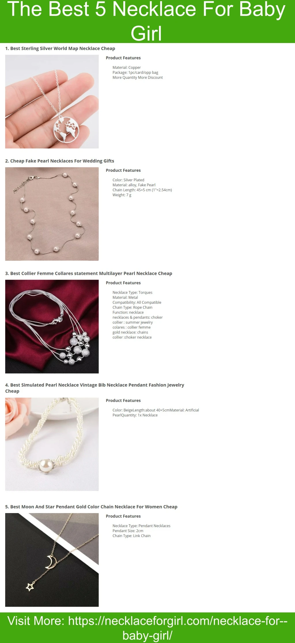 the best 5 necklace for baby girl
