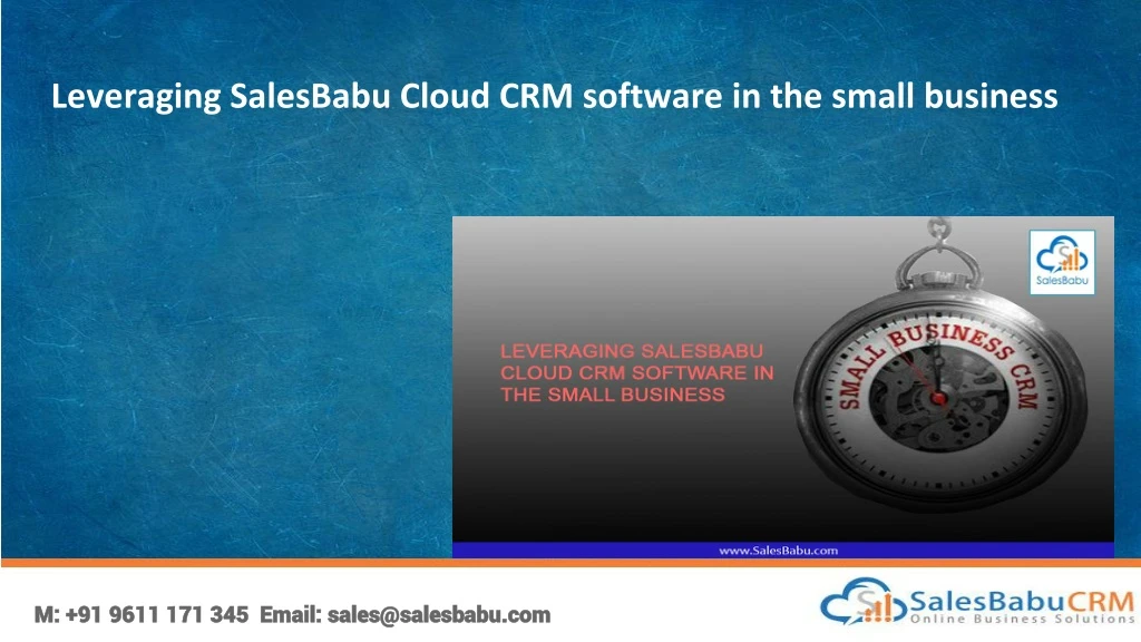 leveraging salesbabu cloud crm software