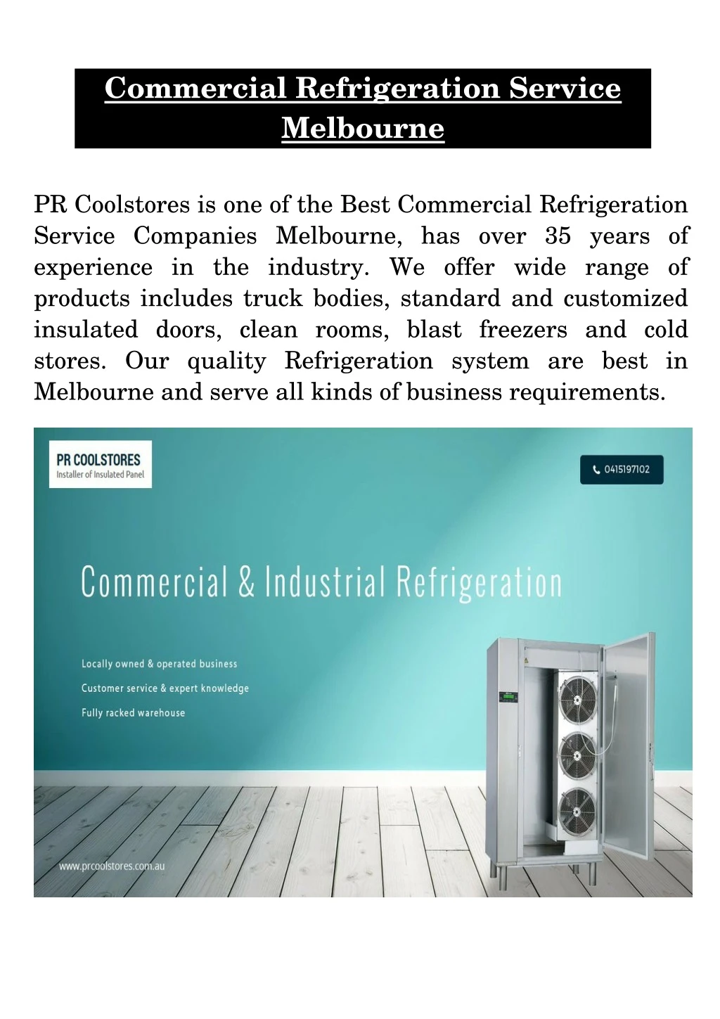 commercial refrigeration service melbourne
