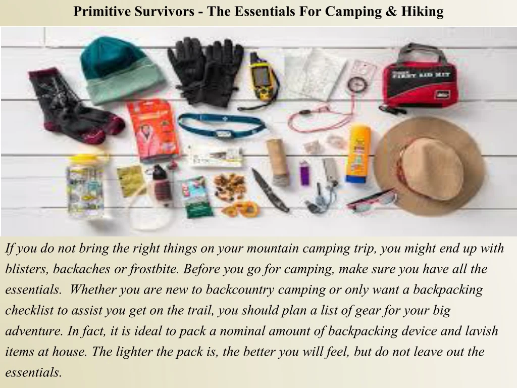 primitive survivors the essentials for camping hiking