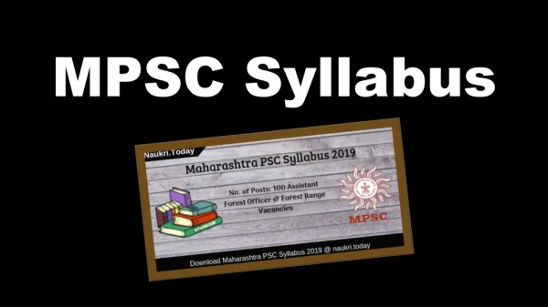 MPSC Syllabus 2019 For AFO & Forest Range Syllabus Available Here