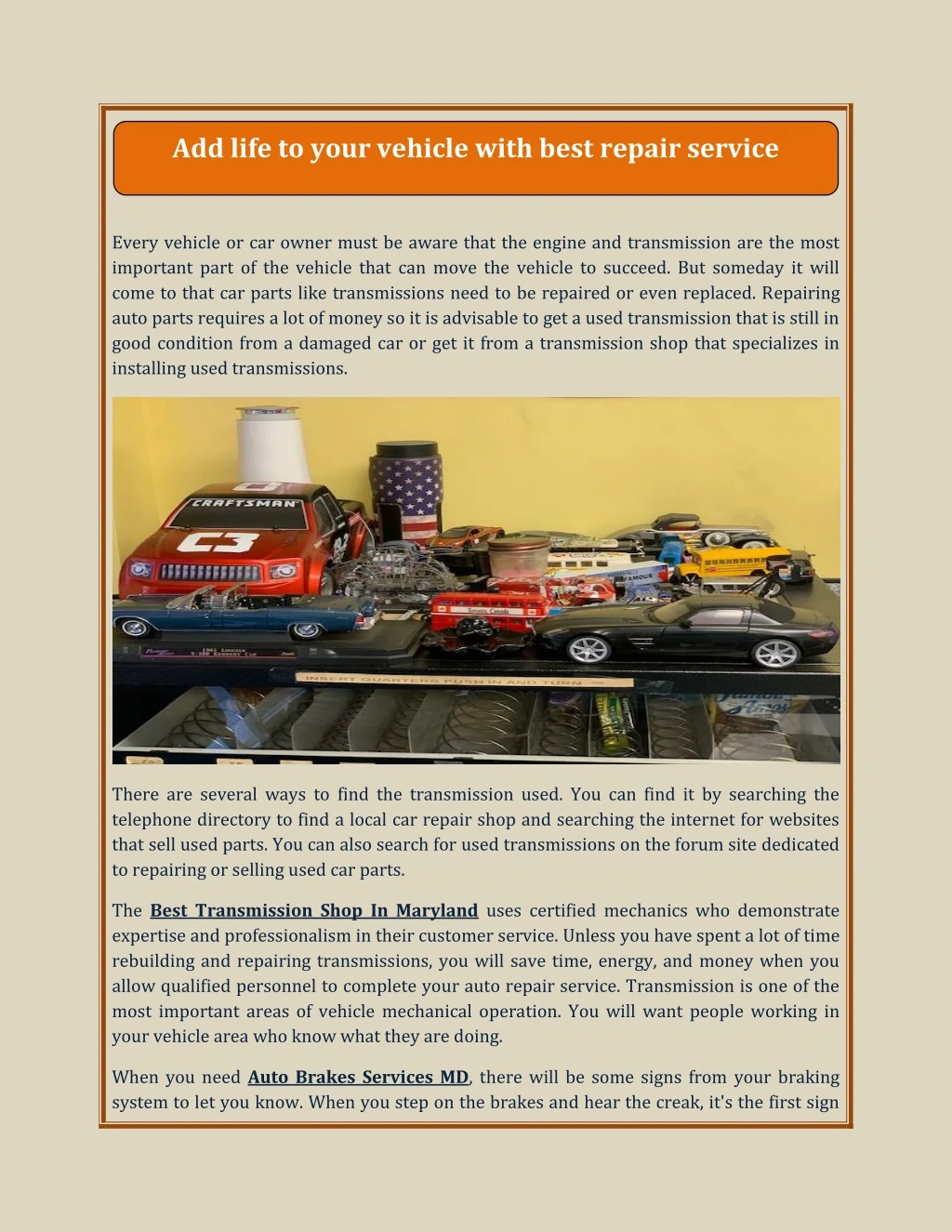 add life to your vehicle with best repair service