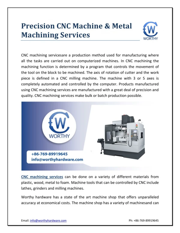 Precision CNC Machine & Metal Machining Services