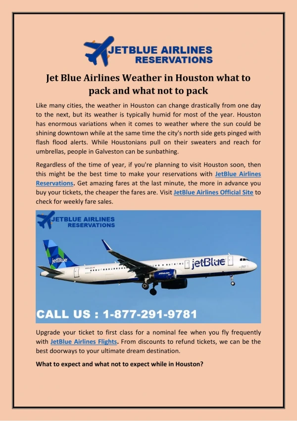 Jet Blue Airlines Weather in Houston what to pack and what not to pack