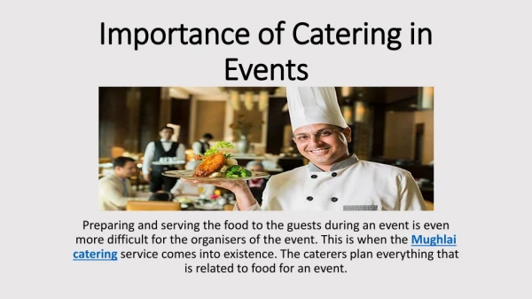 Importance of Catering in Events