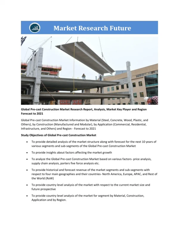 Precast Construction Market Research Report - Global Forecast 2025