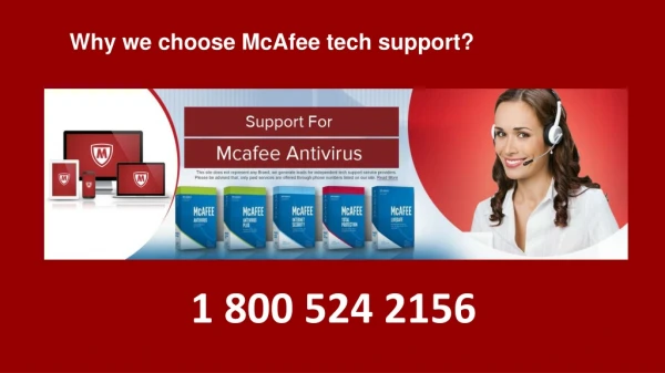 Why we choose McAfee tech support?