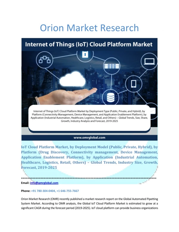 IoT Cloud Platform Market: Industry Growth, Size, Share and Forecast 2019-2025