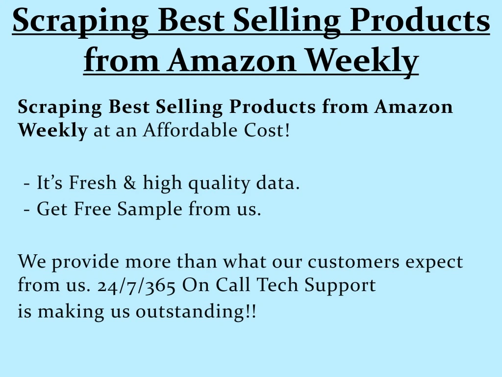 scraping best selling products from amazon weekly