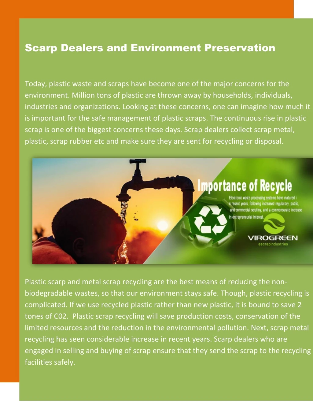 scarp dealers and environment preservation