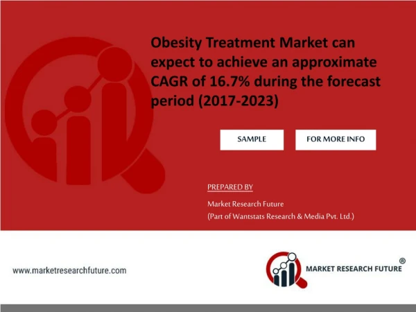 The Global Obesity Treatment Market can expect to achieve an approximate CAGR of 16.7% during the forecast period (2017-