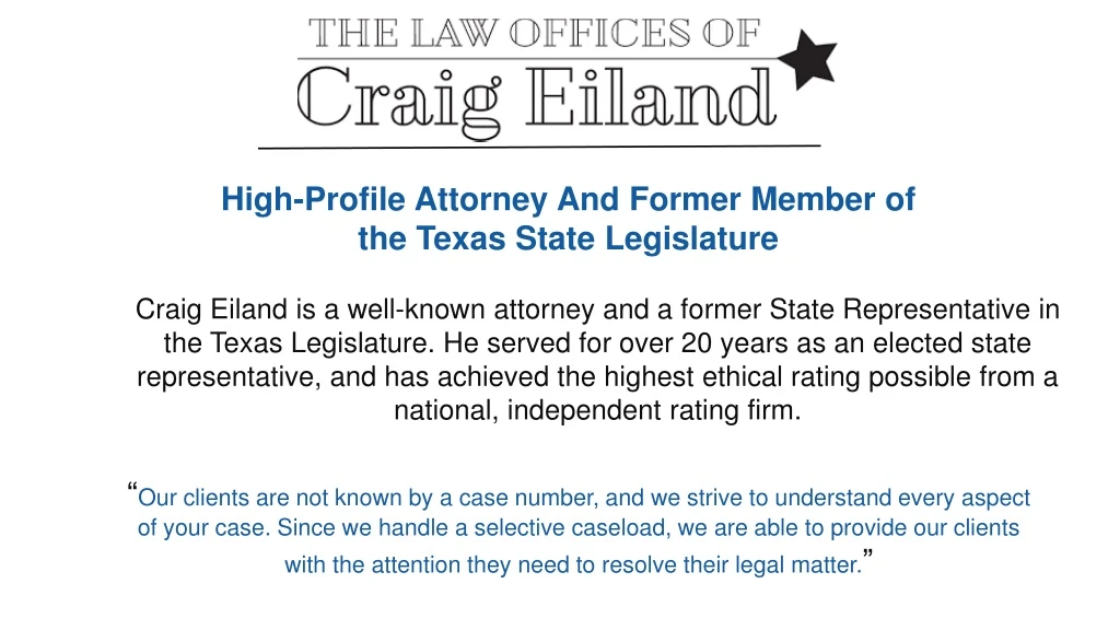 high profile attorney and former member