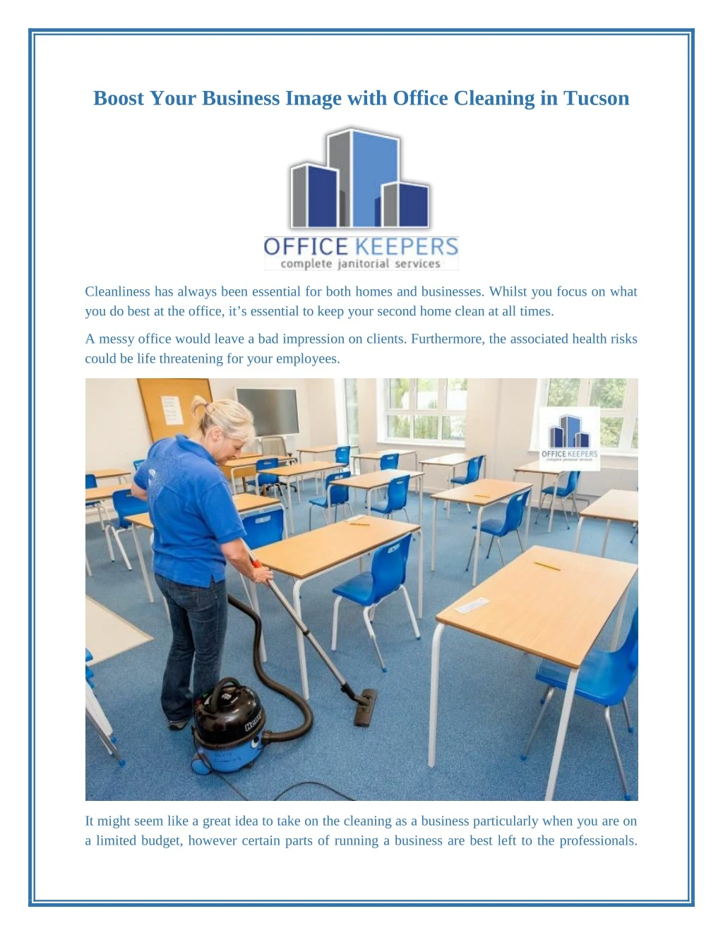 boost your business image with office cleaning