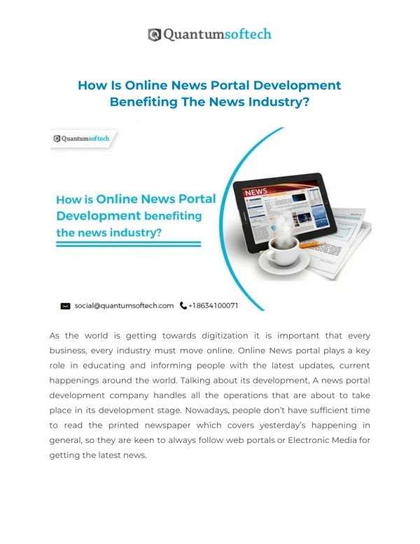 How Is Online News Portal Development Benefiting The News Industry?