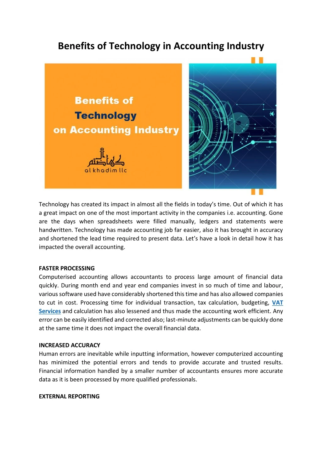 benefits of technology in accounting industry