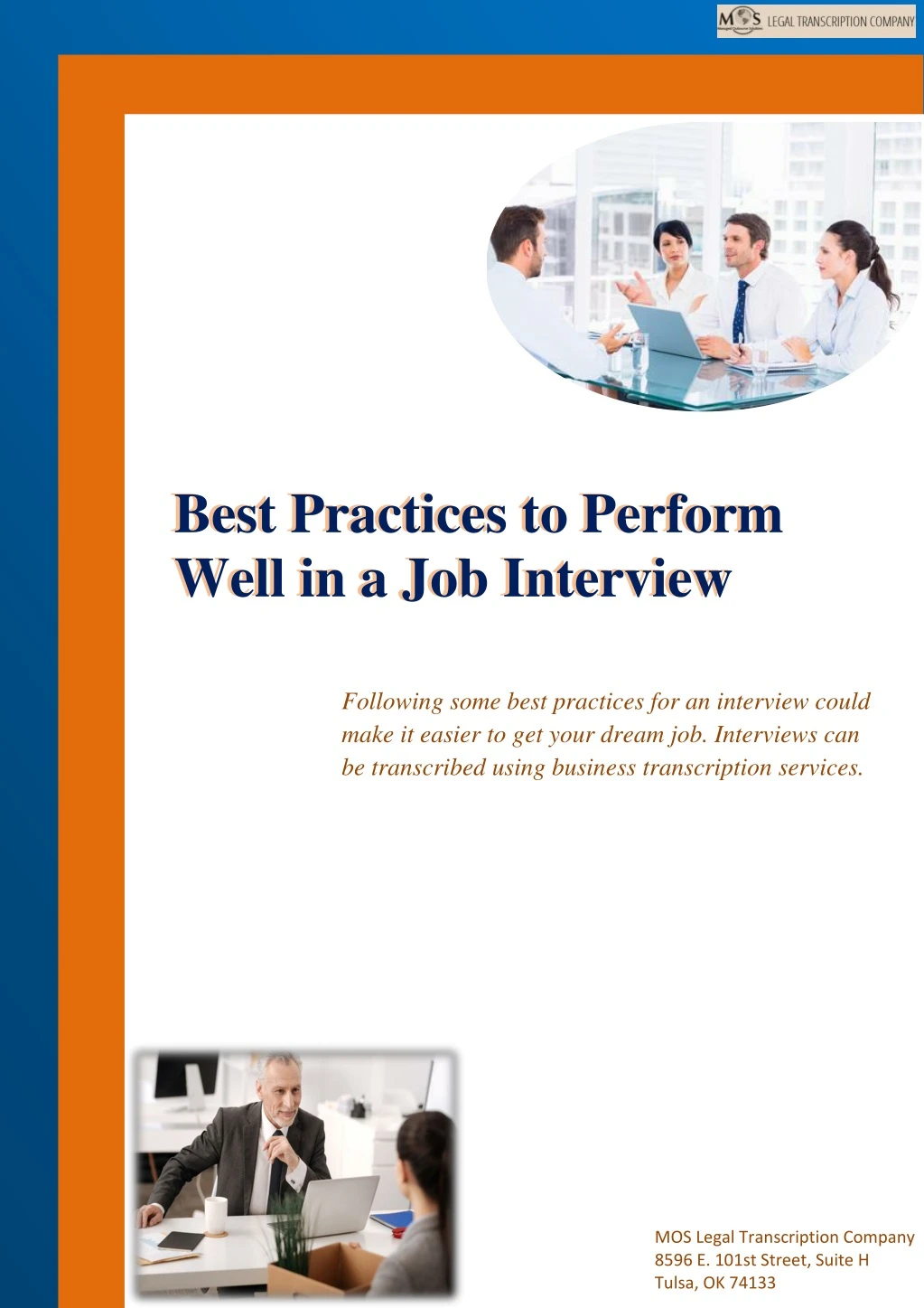 best practices to perform well in a job interview