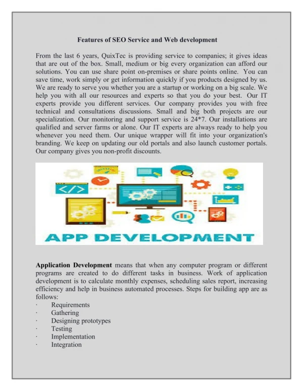 Web Development Services in USA- www.quixtec.com
