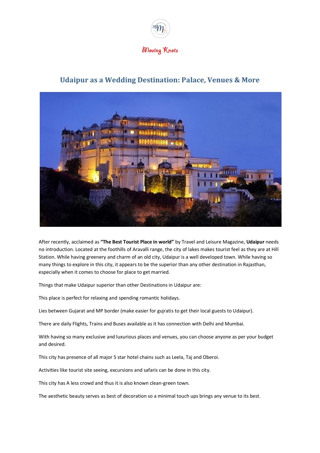 udaipur as a wedding destination palace venues