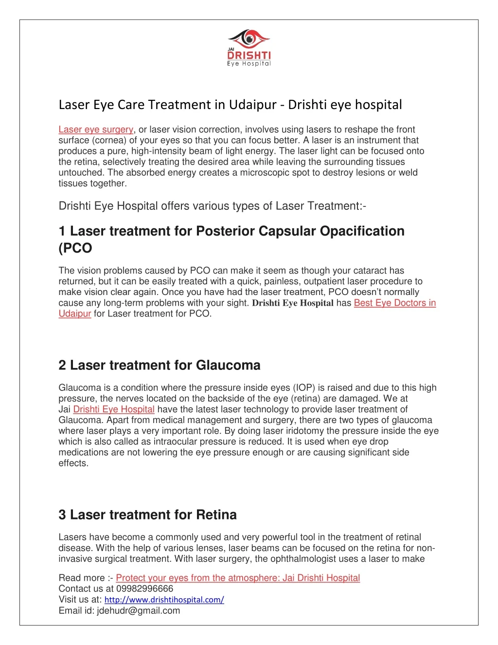 laser eye care treatment in udaipur drishti