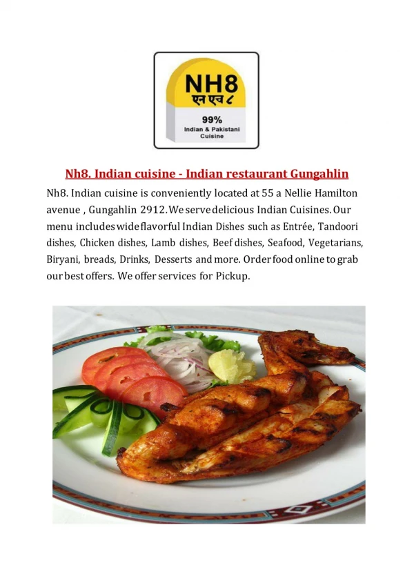 15% Off - Nh8. Indian cuisine -Gungahlin - Order Food Online